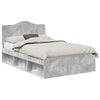 vidaXL Bedframe met hoofdeinde Beton 120 x 200 cm Massief grenenhout