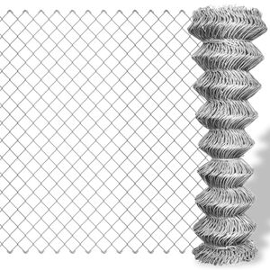 vidaXL Gaashek 25x1,25 m gegalvaniseerd staal zilverkleurig