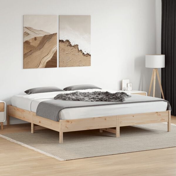 vidaXL Bedframe zonder matras massief grenenhout 200x200 cm