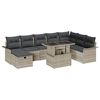 vidaXL Tuin Sofa Set 9 st Lichtgrijs poly rattan