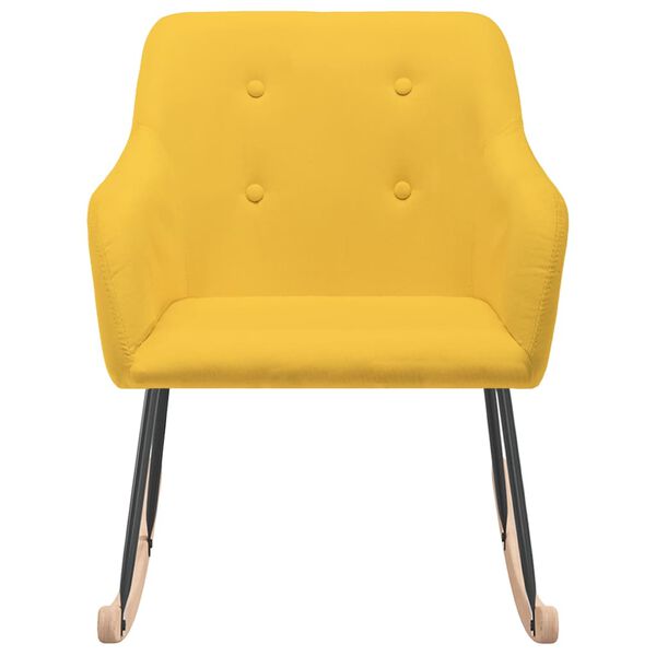 vidaXL Schommelstoel stof geel