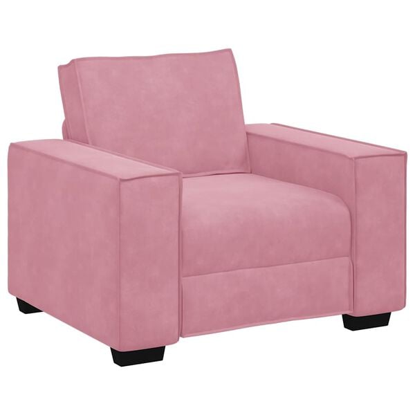 vidaXL 3-delige Loungeset met kussens fluweel roze