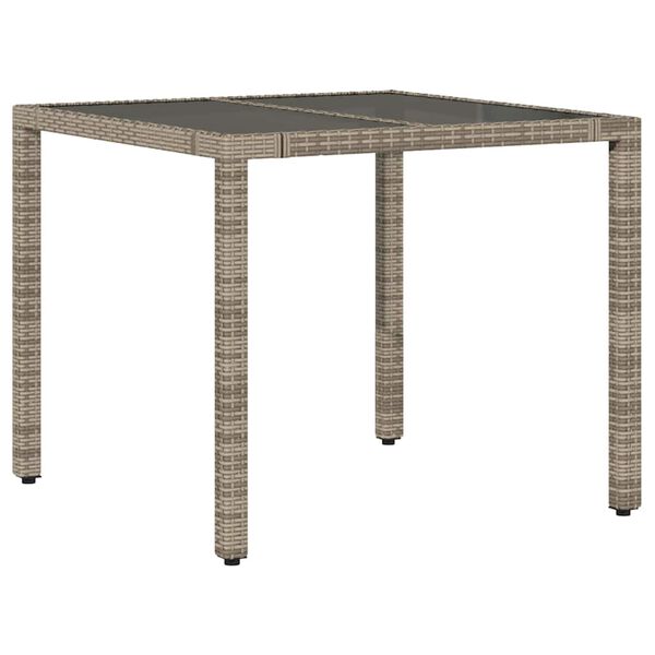 vidaXL 3-delige Bistroset met kussens poly rattan grijs
