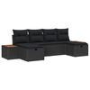vidaXL Tuin Sofa Set met kussen 6 pcs Zwart 55 x 62 x 69 cm Poly riet