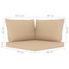 vidaXL 6-delige Loungeset met beige kussens