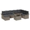 vidaXL Tuin Sofa Set 9 pcs Grijs Poly Rattan en Poedergecoat Staal