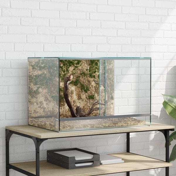 vidaXL Reptielen en Amfibieën Habitaten Wit 60 x 40 x 40 cm Glas
