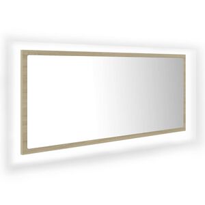 vidaXL Badkamerspiegel LED 100x8,5x37 cm acryl sonoma eikenkleurig