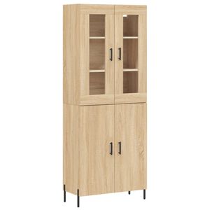 vidaXL Hoge kast 69,5x34x180 cm bewerkt hout sonoma eikenkleurig