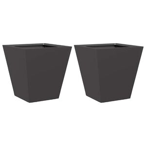 vidaXL Plantenbakken 2 st 30x30x30 cm staal zwart