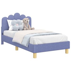 vidaXL Bedframe voor kinderen met hoofdbord Jeans Blauw 80 x 160 cm
