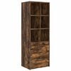 vidaXL Hoge kast met lade Gerookt eiken 45,5 x 34 x 127 cm