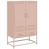 vidaXL Hoge kast 68x39x111,5 cm staal roze
