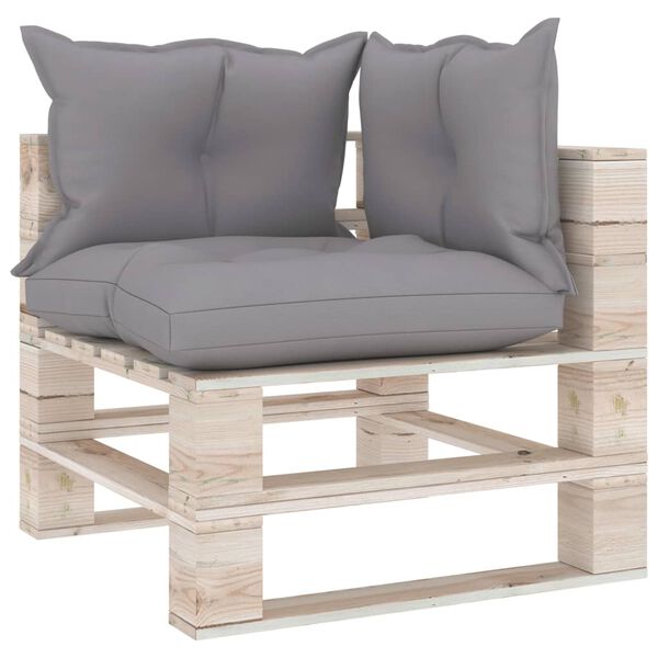vidaXL 5-delige Loungeset met kussens pallet grenenhout
