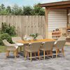 vidaXL Tuin Eetset met kussen 9 pcs Beige en bruin poly rattan