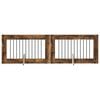 vidaXL Hondenhekje met standaards 2 pcs Gerookt eiken 100 x 60 cm