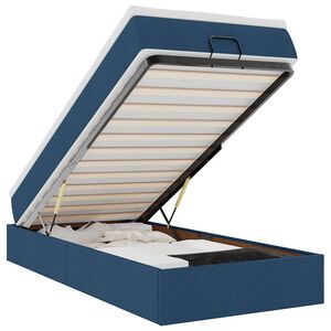 vidaXL Ottoman bed met matras 90x190cm stof blauw