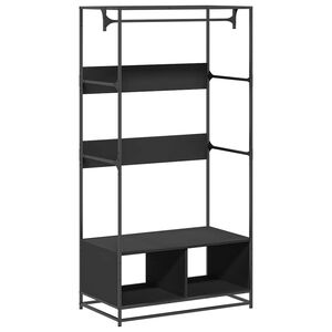 vidaXL Kledingkast 90x50x180 cm bewerkt hout zwart