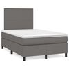 vidaXL Boxspring met matras en LED kunstleer grijs 120x190 cm