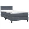 vidaXL Boxspring met matras en LED fluweel donkergrijs 80x220 cm