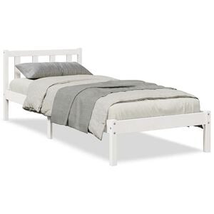 vidaXL Bedframe extra lang zonder matras grenenhout wit 90x220 cm