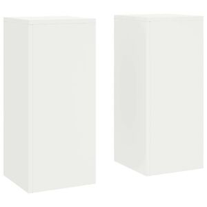 vidaXL Plantenstandaard 2 pcs Wit 24 x 24 x 55 cm Staal