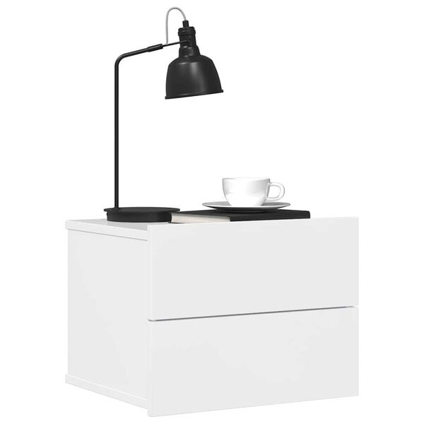 vidaXL Nachtkastjes 2 st 40x30x30 cm bewerkt hout hoogglans wit