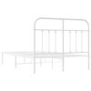 vidaXL Bedframe met hoofdbord metaal wit 120x190 cm