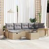 vidaXL Tuin Sofa Set met kussen met opslag 7 pcs Poly riet