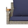 vidaXL Schommelbank met kussens 109x62x40 cm poly rattan grijs