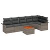vidaXL Tuin Sofa Set met kussen met opslag met kussen 7 pcs Grijs
