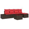 vidaXL Tuin Sofa Set met kussen 6 pcs Bruin poly rattan
