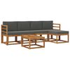vidaXL Buiten bankenset met kussen 6 pcs Natuurlijk en Antraciet