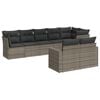 vidaXL 8-delige Loungeset met kussens poly rattan grijs