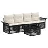 vidaXL Tuinbankenset 5 st Zwart poly rattan