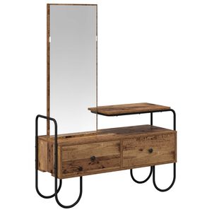 vidaXL Plafondtafel met lade Oud hout 100 x 36,5 x 136 cm Bewerkt hout