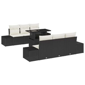 vidaXL Tuin Sofa Set 7 st Zwart en Cr&egrave;me