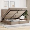 vidaXL Ottoman bed met matrassen en LED's 200x200cm kunstleer