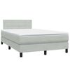 vidaXL Boxspring met matras fluweel lichtgrijs 120x220 cm
