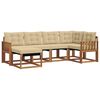 vidaXL Buiten bankenset met kussen 6 pcs Natuurlijk en Beige