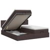 vidaXL Ottoman bed met matras met hoofdeinde 2 st Donkerbruin Stof