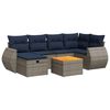 vidaXL 7-delige Loungeset met kussens poly rattan grijs