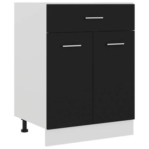 vidaXL Onderkast met lade Lyon 60x46x81,5 cm bewerkt hout zwart