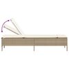 vidaXL Ligbed met tafel en kussen poly rattan beige