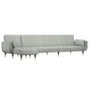 vidaXL Slaapbank L-vormig 275x140x70 cm fluweel lichtgrijs