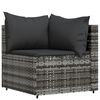 vidaXL 4-delige Loungeset met kussens poly rattan grijs