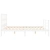 vidaXL Bedframe met hoofdbord massief hout wit 160x200 cm