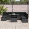 vidaXL Tuin Sofa Set met kussen met opslag 9 pcs Zwart Poly riet