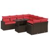 vidaXL 9-delige Loungeset met kussens poly rattan acacia bruin
