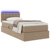 vidaXL Opbergbed met LED met matras Cappuccino 90 x 200 cm Nep Leer